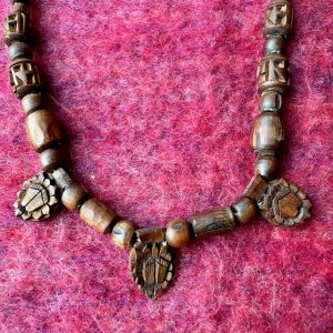Tulsi Pendant with 3 carved Lotus Feet medaillons